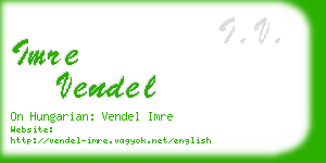 imre vendel business card